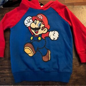 Nintendo Kids Hoodie - Red and Blue Mario Graphic